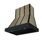 FORNO Ambassador Valente 36" 427 CFM Wall Mount Range Hood with 3 Speeds, LED Light in Fingerprint Resistant Black, Antique Brass and Copper Rivet Trim, FRHWM5099-36CPBLK