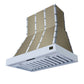 FORNO Ambassador Valente 36" 427 CFM Wall Mount Range Hood with 3 Speeds, LED Light in Fingerprint Resistant White, Antique Brass and Copper Rivet Trim, FRHWM5099-36CPWHT