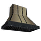 FORNO Ambassador Valente 48" 304 CFM Wall Mount Range Hood with 3 Speeds, LED Light in Fingerprint Resistant Black, Antique Brass and Copper Rivet Trim, FRHWM5099-48CPBLK