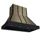 FORNO Ambassador Valente 48" 304 CFM Wall Mount Range Hood with 3 Speeds, LED Light in Fingerprint Resistant Black, Antique Brass and Copper Rivet Trim, FRHWM5099-48CPBLK