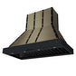 FORNO Ambassador Valente 48" 304 CFM Wall Mount Range Hood with 3 Speeds, LED Light in Fingerprint Resistant Black, Antique Brass and Copper Rivet Trim, FRHWM5099-48CPBLK