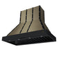 FORNO Ambassador Valente 48" 304 CFM Wall Mount Range Hood with 3 Speeds, LED Light in Fingerprint Resistant Black, Antique Brass and Copper Rivet Trim, FRHWM5099-48CPBLK