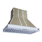 FORNO Ambassador Valente 48" 304 CFM Wall Mount Range Hood with 3 Speeds, LED Light in Fingerprint Resistant White, Antique Brass and Copper Rivet Trim, FRHWM5099-48CPWHT