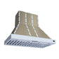 FORNO Ambassador Valente 48" 304 CFM Wall Mount Range Hood with 3 Speeds, LED Light in Fingerprint Resistant White, Antique Brass and Copper Rivet Trim, FRHWM5099-48CPWHT