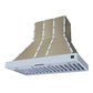FORNO Ambassador Valente 48" 304 CFM Wall Mount Range Hood with 3 Speeds, LED Light in Fingerprint Resistant White, Antique Brass and Copper Rivet Trim, FRHWM5099-48CPWHT