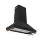 FORNO Venezia 48" 900 CFM Wall Mount Ducted Range Hood with Touch Controls and LED Lights in Black with Antique Brass Accents, FRHWM5503-48BLK