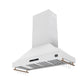 FORNO Venezia 48" 900 CFM Wall Mount Ducted Range Hood with Touch Controls and LED Lights in White with Antique Brass Accents, FRHWM5503-48WHT