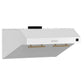 FORNO Espresso Bari 30" 400 CFM Under Cabinet Range Hood in White with Antique Brass Handles, FRHUC5255-30WHT
