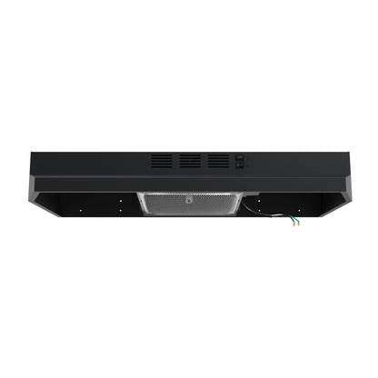 FORNO Cappa 30" 200 CFM Compact Under Cabinet Convertible Range Hood in Black, FRHUC5200-30BLK
