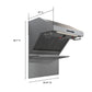 FORNO Savona 30" 600 CFM Wall Mount Range Hood with Back Splash and Baffle Filters, FRHWM5029-30