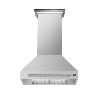 FORNO Aria 30" 600 CFM Wall Mount Range Hood in Stainless Steel, FRHWM5095-30