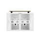FORNO Aria 36" 1200 CFM Convertible Wall Mount Range Hood with White Hood and Antique Brass Accents, FRHWM5095-36WHT