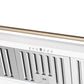 FORNO Aria 48" 1200 CFM Convertible Wall Mount Range Hood with White Hood and Antique Brass Accents, FRHWM5095-48WHT