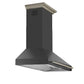 FORNO Aria 60" 1200 CFM Convertible Wall Mount Range Hood with Black Hood and Antique Brass Accents, FRHWM5095-60BLK