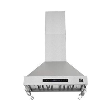FORNO Venezia 30" 370 CFM Wall Mount Ducted Range Hood with Touch Controls and LED Lights in Stainless Steel, FRHWM5503-30