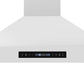 FORNO Venezia 36" 370 CFM Wall Mount Ducted Range Hood with Touch Controls and LED Lights in White with Antique Brass Accents, FRHWM5503-36WHT