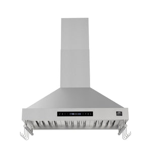 FORNO Venezia 36" 370 CFM Wall Mount Ducted Range Hood with Touch Controls and LED Lights in Stainless Steel, FRHWM5503-36