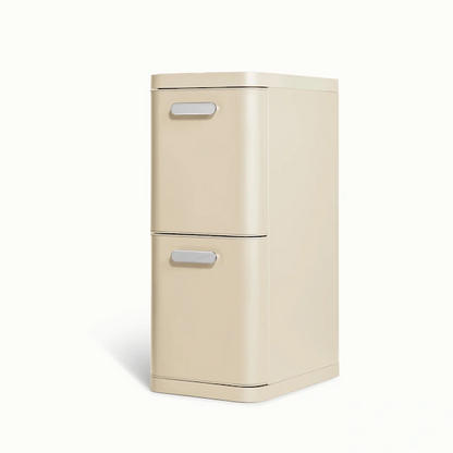 Caraway 45L 2-Drawer Recycling Bin in Cream