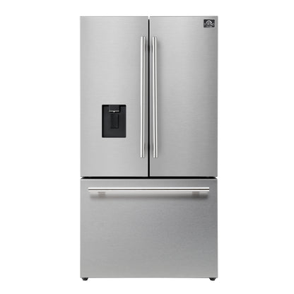 FORNO Aosta 36" 22.4 cu. ft. Refrigerator with External Water Dispenser, Automatic Ice Maker, FFFFD1866-36SB