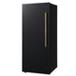 FORNO Maderno 28" 13.6 cu. ft. Left Swing Convertible Upright Freezer/Refrigerator in Black with Antique Brass Handle, FFFFD1722-28BLK-LS