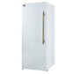 FORNO Maderno 32" 13.6 cu.ft. Left Swing Convertible Refrigerator and Freezer with Modern Trim Kit in White with Antique Brass Handles, FFFFD1722-32LMG-WHT