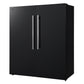FORNO Maderno 60" 27.2 cu. ft. Convertible Refrigerator and Freezer with Grill Trim Kit in Black with Antique Brass Handles, FFFFD1722-60SG-BLK