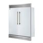 FORNO Maderno 60" 27.2 cu.ft. Convertible Refrigerator and Freezer with Grill Trim Kit in White with Antique Brass Handles, FFFFD1722-60SG-WHT
