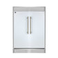 FORNO Maderno 60" 27.2 cu.ft. Convertible Refrigerator and Freezer with Grill Trim Kit in White with Antique Brass Handles, FFFFD1722-60SG-WHT