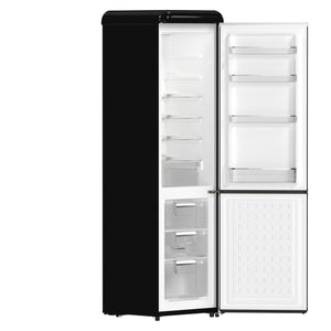 FORNO Storico 22" 9 cu. ft. Retro Refrigerator in Black with Copper Accents, FFFFD1745-22BLK
