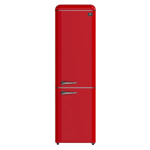 FORNO Storico 22" 9 cu. ft. Retro Refrigerator in Red with Silver Handle, FFFFD1745-22RED