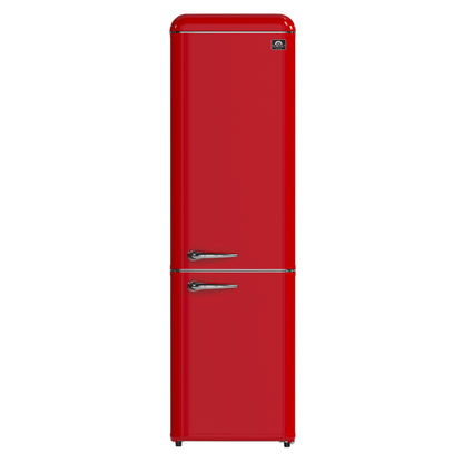 FORNO Storico 22" 9 cu. ft. Retro Refrigerator in Red with Silver Handle, FFFFD1745-22RED