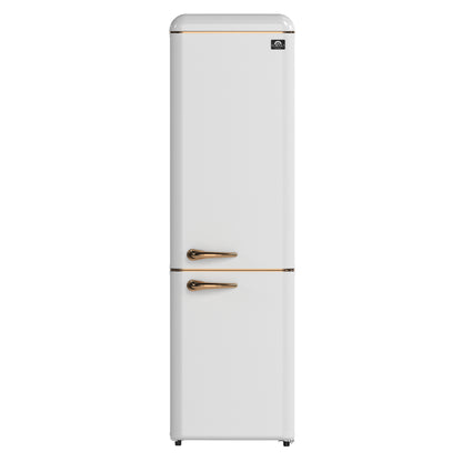 FORNO Storico 22" 9 cu. ft. Retro Refrigerator in White with Copper Accents, FFFFD1745-22WHT