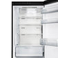 FORNO Custodia 23.4" 10.3 cu. ft. Right Swing Refrigerator with Bottom Freezer in Black with Antique Brass Accents, FFFFD1766-24BLK-RS