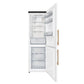 FORNO Custodia 23.4" 10.3 cu. ft. Right Swing Refrigerator with Bottom Freezer in White with Antique Brass Accents, FFFFD1766-24WHT-RS