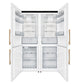 FORNO Custodia 46.8" 20.6 cu. ft. Refrigerator with Bottom Freezer and Ice Maker in White with Antique Brass Accents, FFFFD1766-48WHT