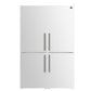 FORNO Custodia 46.8" 20.6 cu. ft. Refrigerator with Bottom Freezer and Ice Maker in White with Antique Brass Accents, FFFFD1766-48WHT