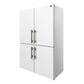 FORNO Custodia 46.8" 20.6 cu. ft. Refrigerator with Bottom Freezer and Ice Maker in White with Antique Brass Accents, FFFFD1766-48WHT