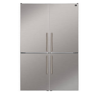 FORNO Custodia 46.8" 20.6 cu. ft. Refrigerator with Bottom Freezer and Ice Maker in Stainless Steel, FFFFD1766-48S