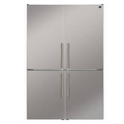 FORNO Custodia 46.8" 20.6 cu. ft. Refrigerator with Bottom Freezer and Ice Maker in Stainless Steel, FFFFD1766-48S