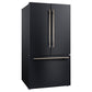 FORNO Rivello 36" French Door Standard Depth Refrigerator with Water and Ice Dispenser in Black with Stainless Steel Accents, FFFFD1783-36BLK