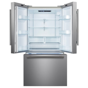 FORNO Rivello 36" French Door Standard Depth Refrigerator with Water and Ice Dispenser in Stainless Steel, FFFFD1783-36S