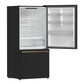 FORNO Espresso Milano 31" 17.2 cu. ft. Right Swing Refrigerator and Bottom Freezer in Black with Antique Brass Handles, FFFFD1785-31BLK