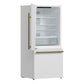 FORNO Espresso Milano 31" 17.2 cu. ft. Left Swing Refrigerator and Bottom Freezer with Ice Maker in White and Antique Brass Handles, FFFFD1786-31WHT