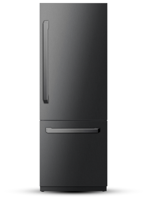 Induction Hardware 30-Inch Built-In Refrigerator and Freezer with Ice Maker and Water Dispenser, Black Stainless Steel, RF-30-BS