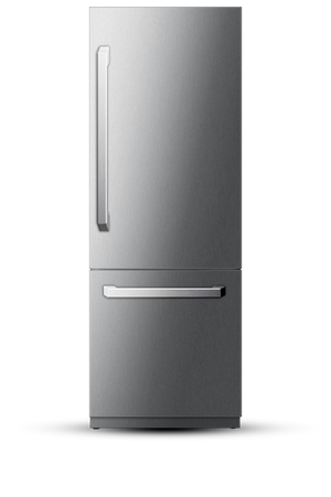 Induction Hardware 30-Inch Built-In Refrigerator and Freezer with Ice Maker and Water Dispenser, Stainless Steel, RF-30-SS