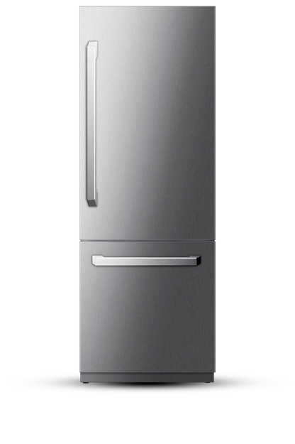 Induction Hardware 30-Inch Built-In Refrigerator and Freezer with Ice Maker and Water Dispenser, Stainless Steel, RF-30-SS