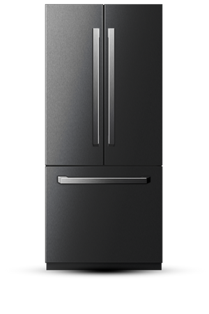 Induction Hardware 36-Inch French Door Built-In Refrigerator with Freezer, Ice Maker and Water Dispenser, Black Stainless Steel, RF-FD-36-BS