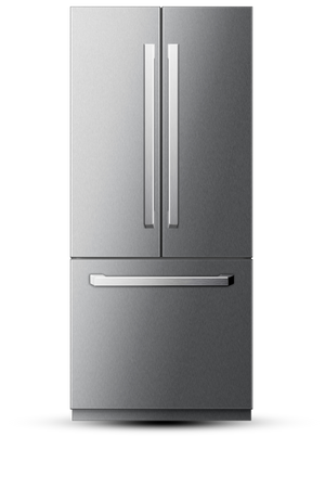 Induction Hardware 36-Inch French Door Built-In Refrigerator with Freezer, Ice Maker and Water Dispenser, Stainless Steel, RF-FD-36-SS