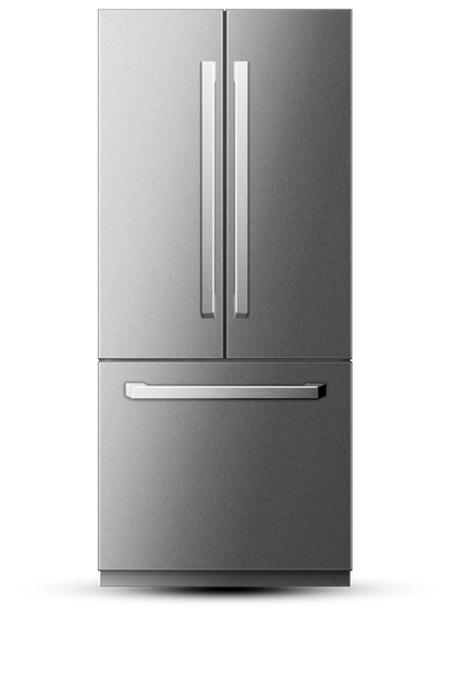 Induction Hardware 36-Inch French Door Built-In Refrigerator with Freezer, Ice Maker and Water Dispenser, Stainless Steel, RF-FD-36-SS
