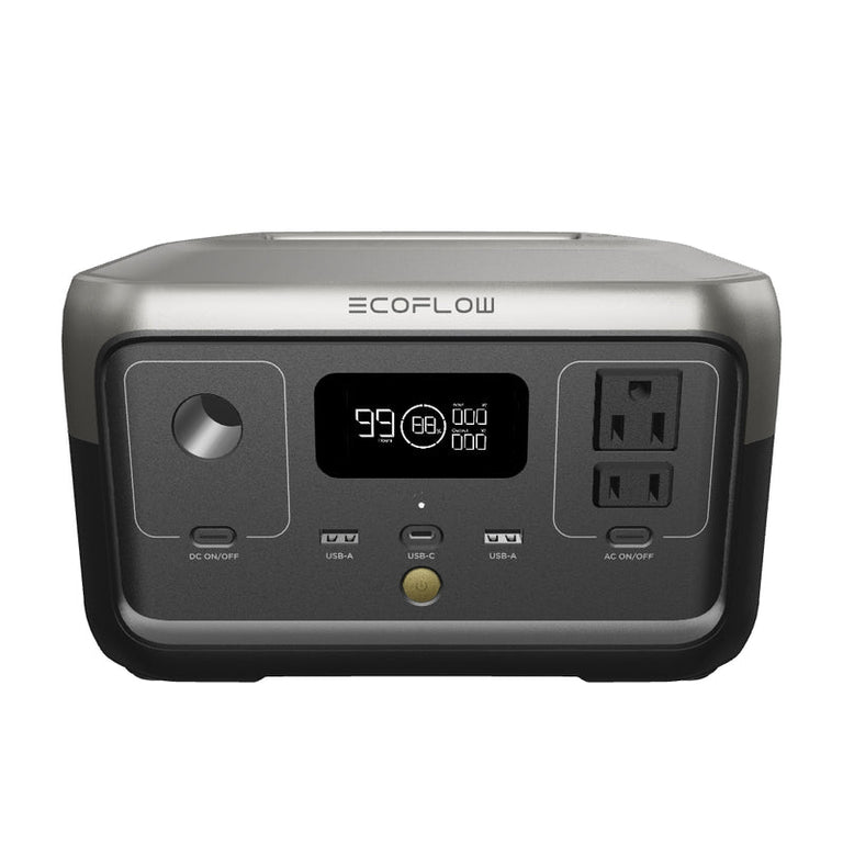 EcoFlow Package - RIVER 2 Portable Power Station (256WH) and 1x Portable Solar Panel (110W)
